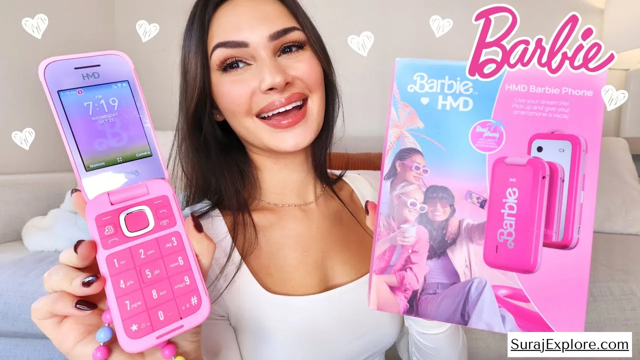 barbie flip phone unboxing & review