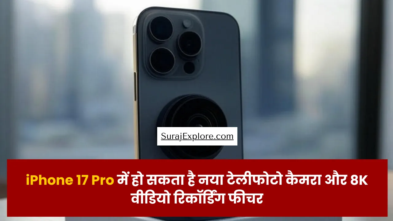 iPhone 17 Pro में हो सकता है नया टेलीफोटो कैमरा और 8K वीडियो रिकॉर्डिंग फीचर
